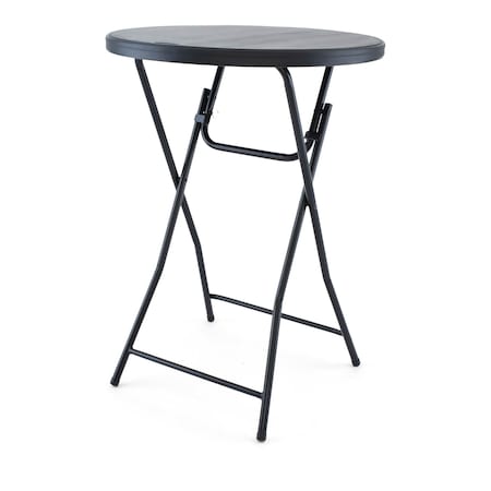 Atlas Commercial Products TitanPRO 32 Blow Molded Plastic Folding Cocktail Table, Black PFT2-BLK-32RBAR